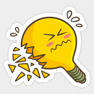 Funny broken light bulb Sticker